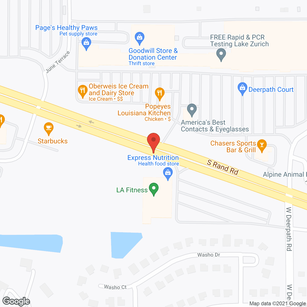 Evolve at Lake Zurich in google map