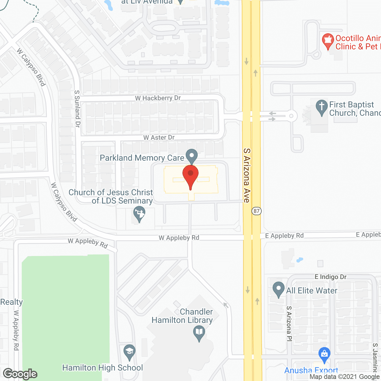 Parkland Memory Care in google map