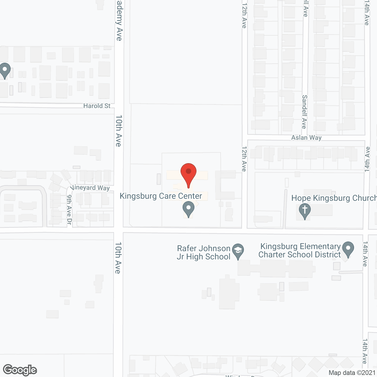 Kingsburg Care Center in google map