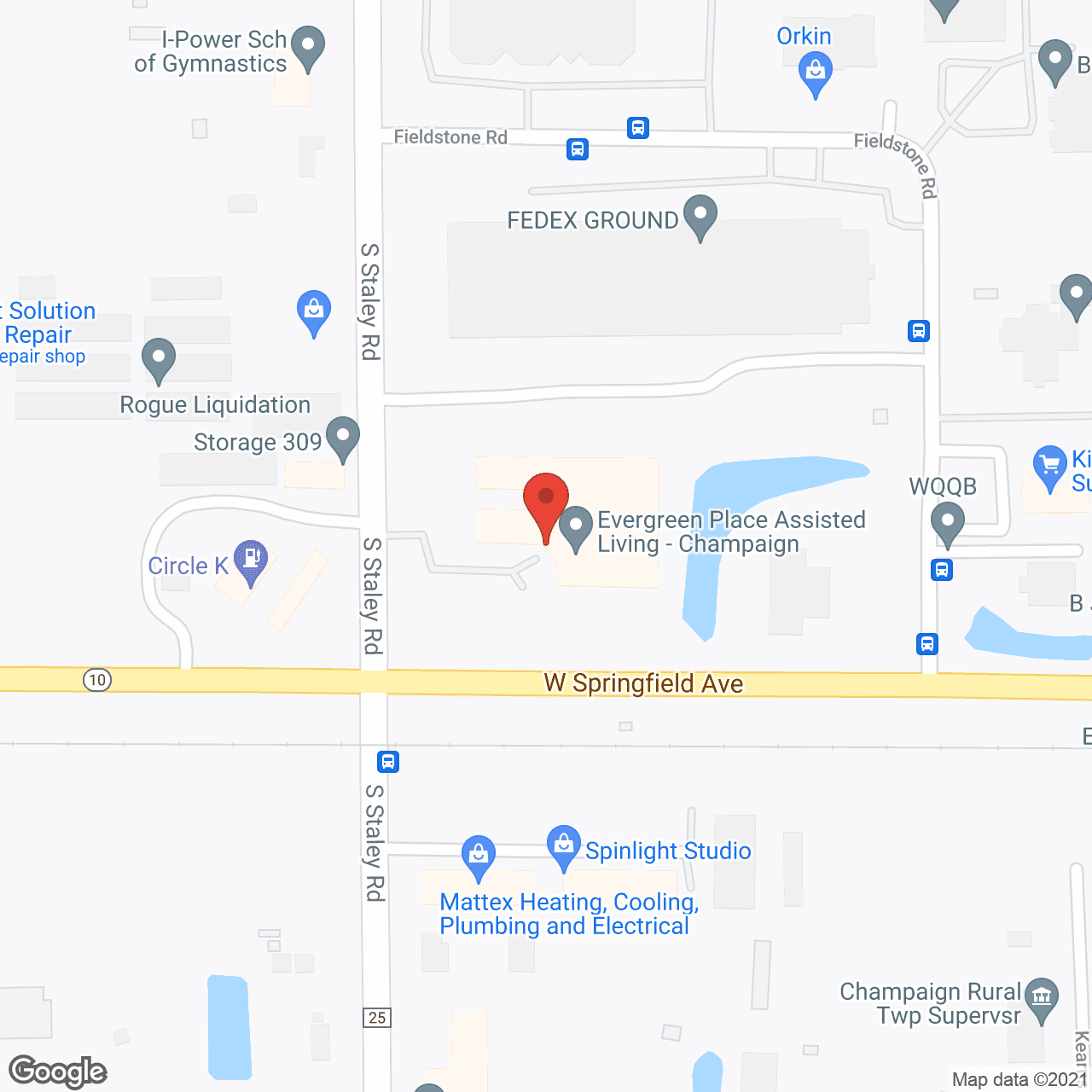 Evergreen Senior Living in google map