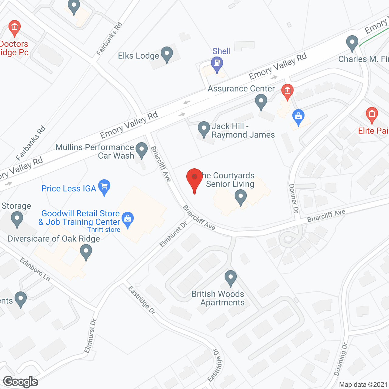 The Courtyards Senior Living at Oak Ridge in google map