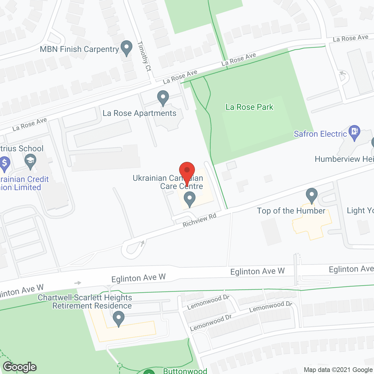 Ukrainian Canada Care Ctr in google map