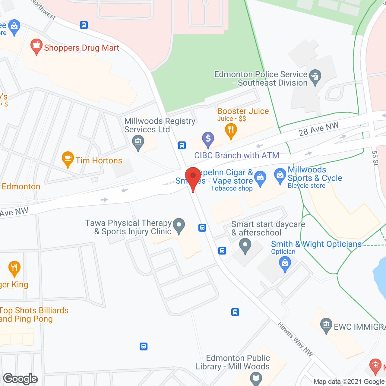 Millwoods Shepherds Care Ctr in google map