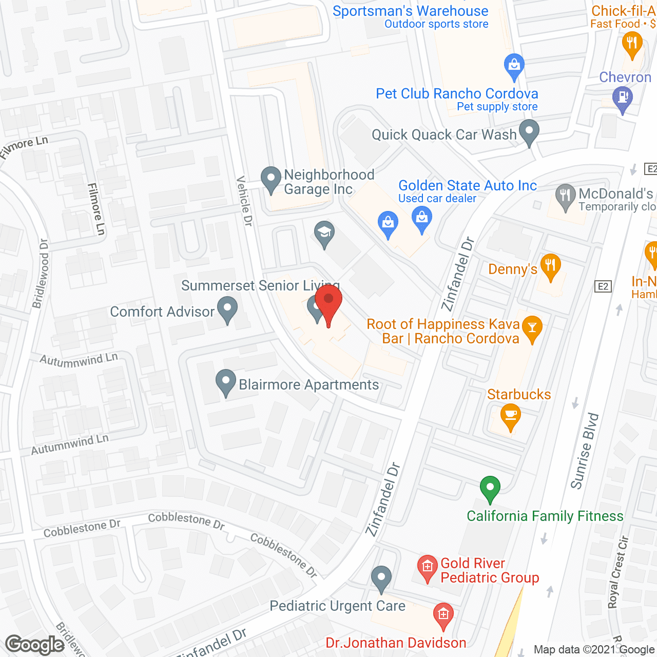 Summerset Senior Living Rancho Cordova in google map