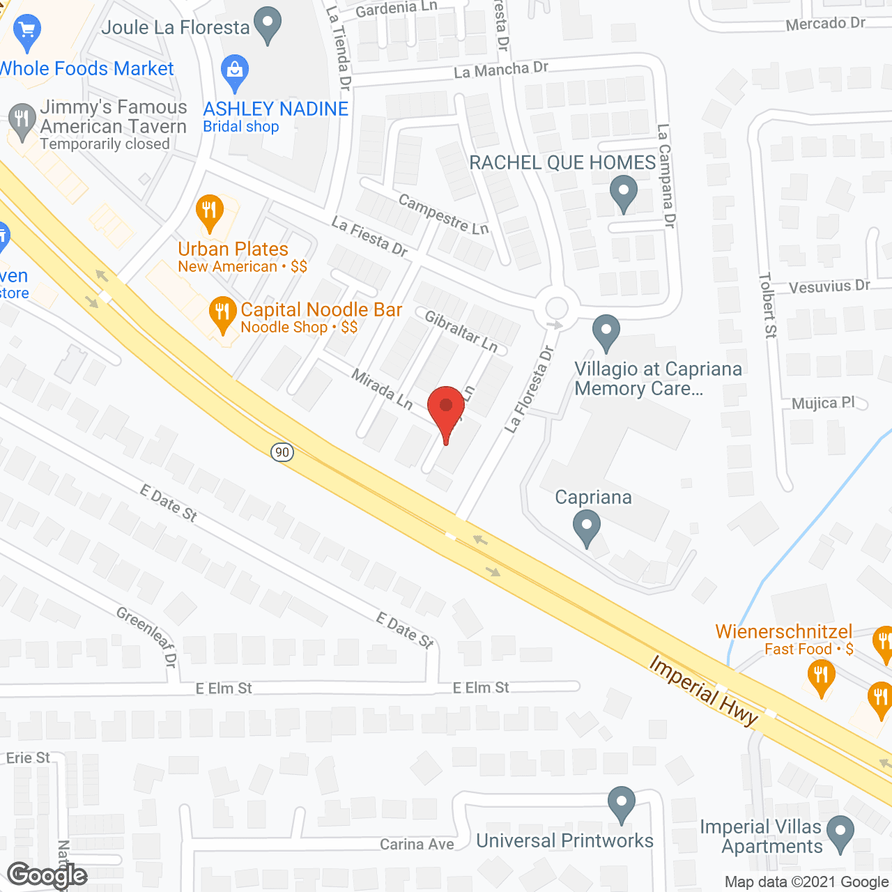 Capriana at Brea in google map