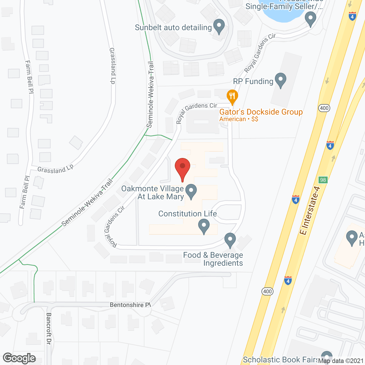 Grand Living Park at Lake Mary in google map