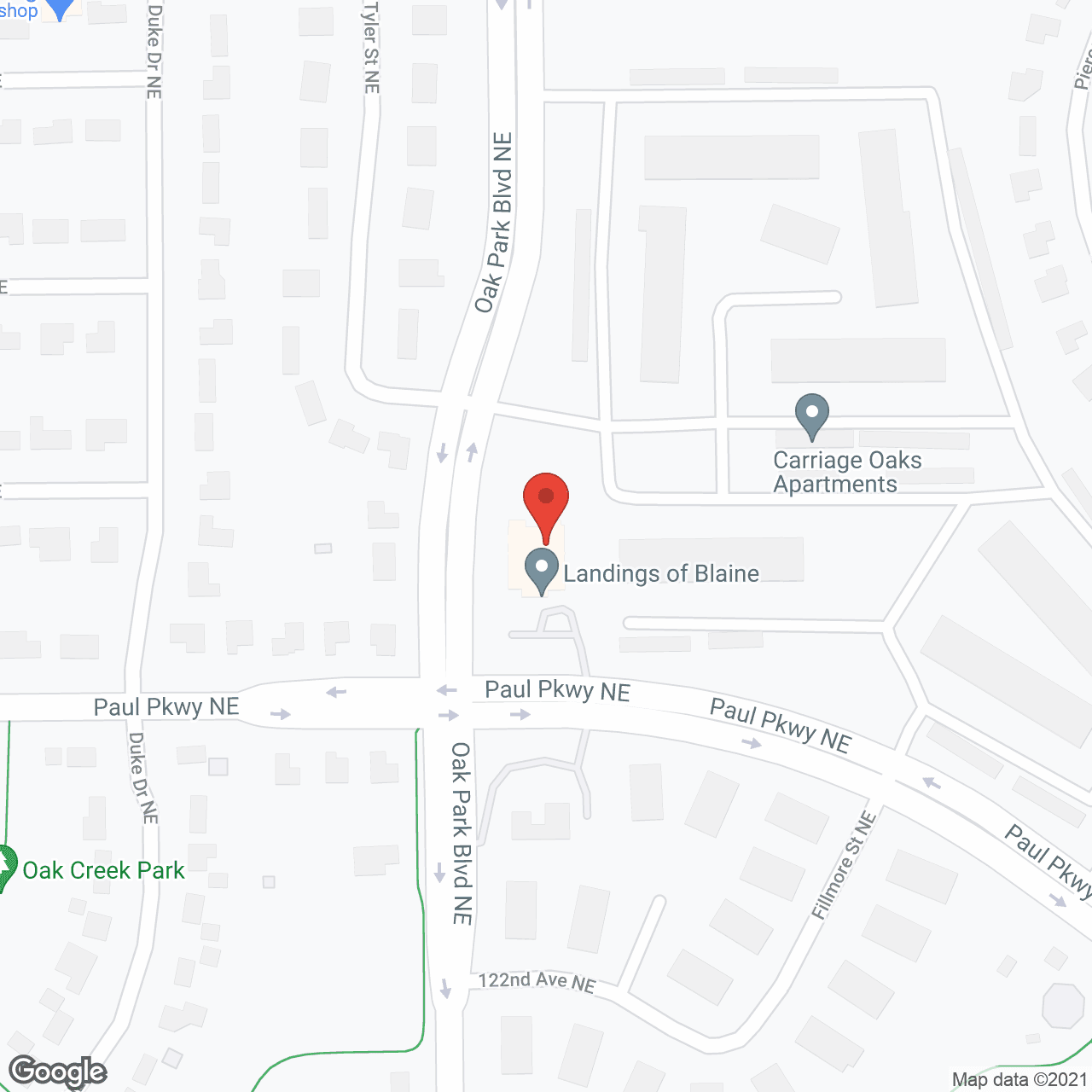 Northern Oaks Place in google map