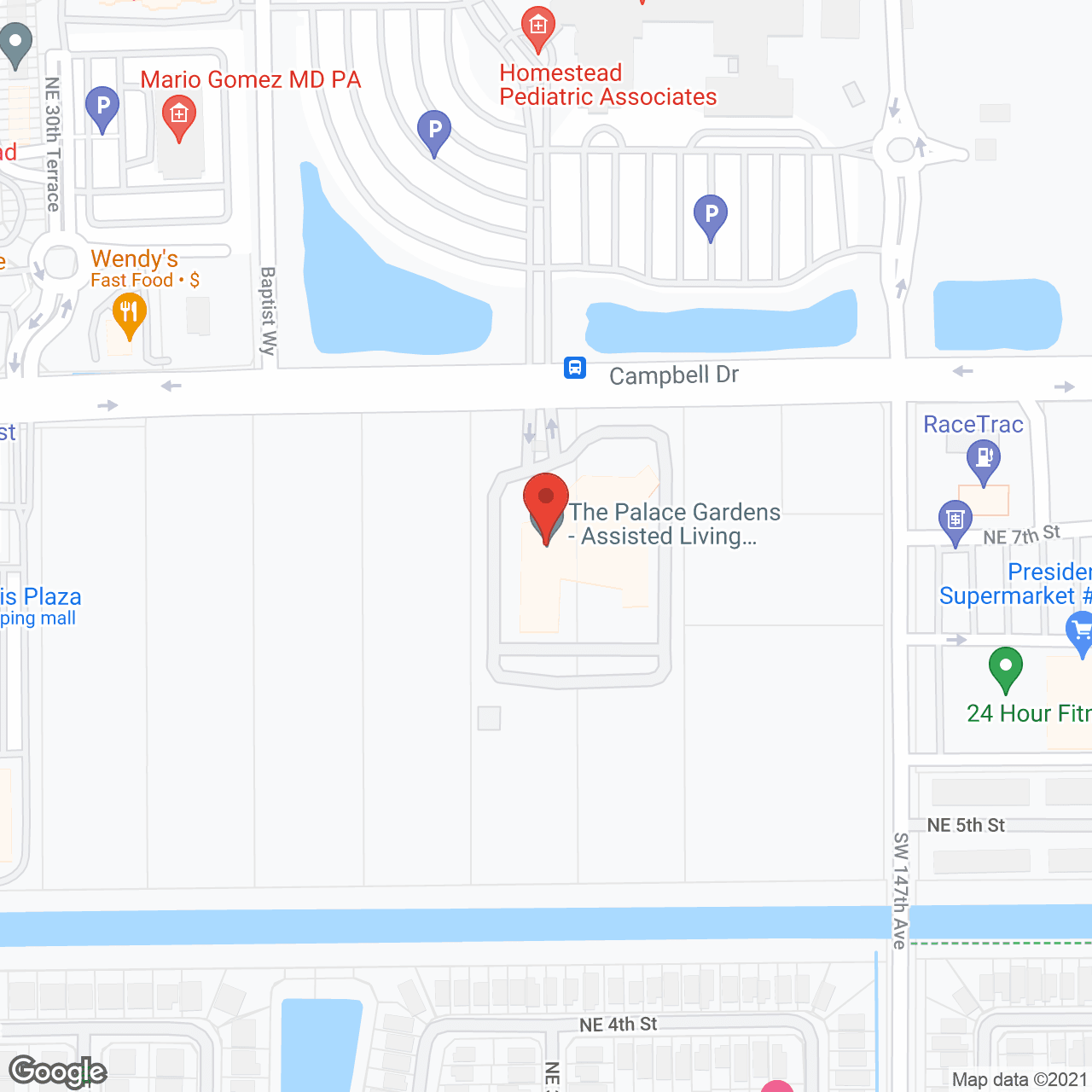 The Palace Gardens in google map