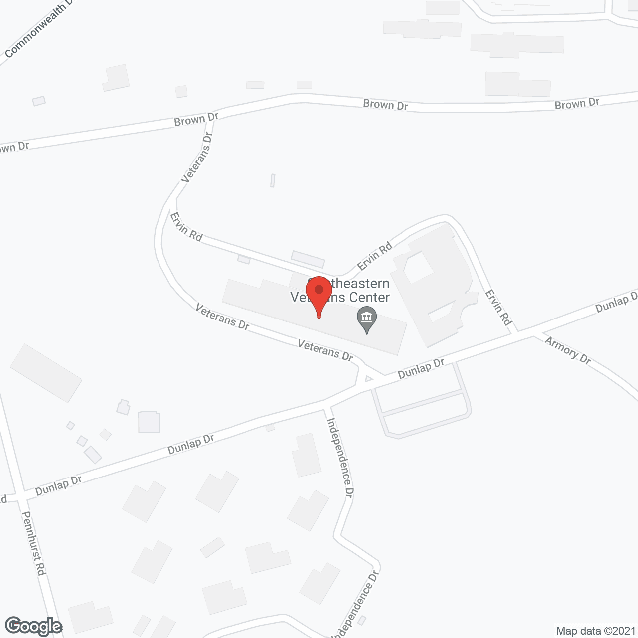 Southeastern Veterans Center in google map