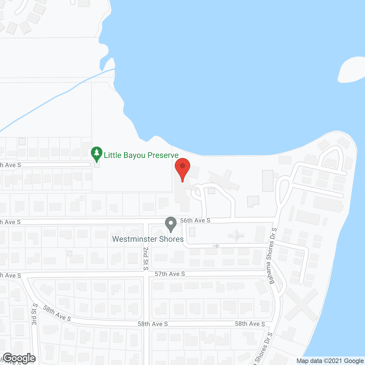 Westminster Shores, a CCRC in google map