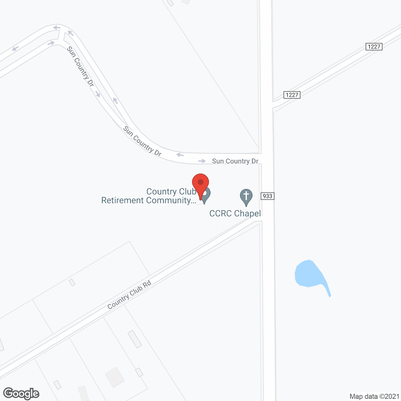 Country Club Retirement Community in google map