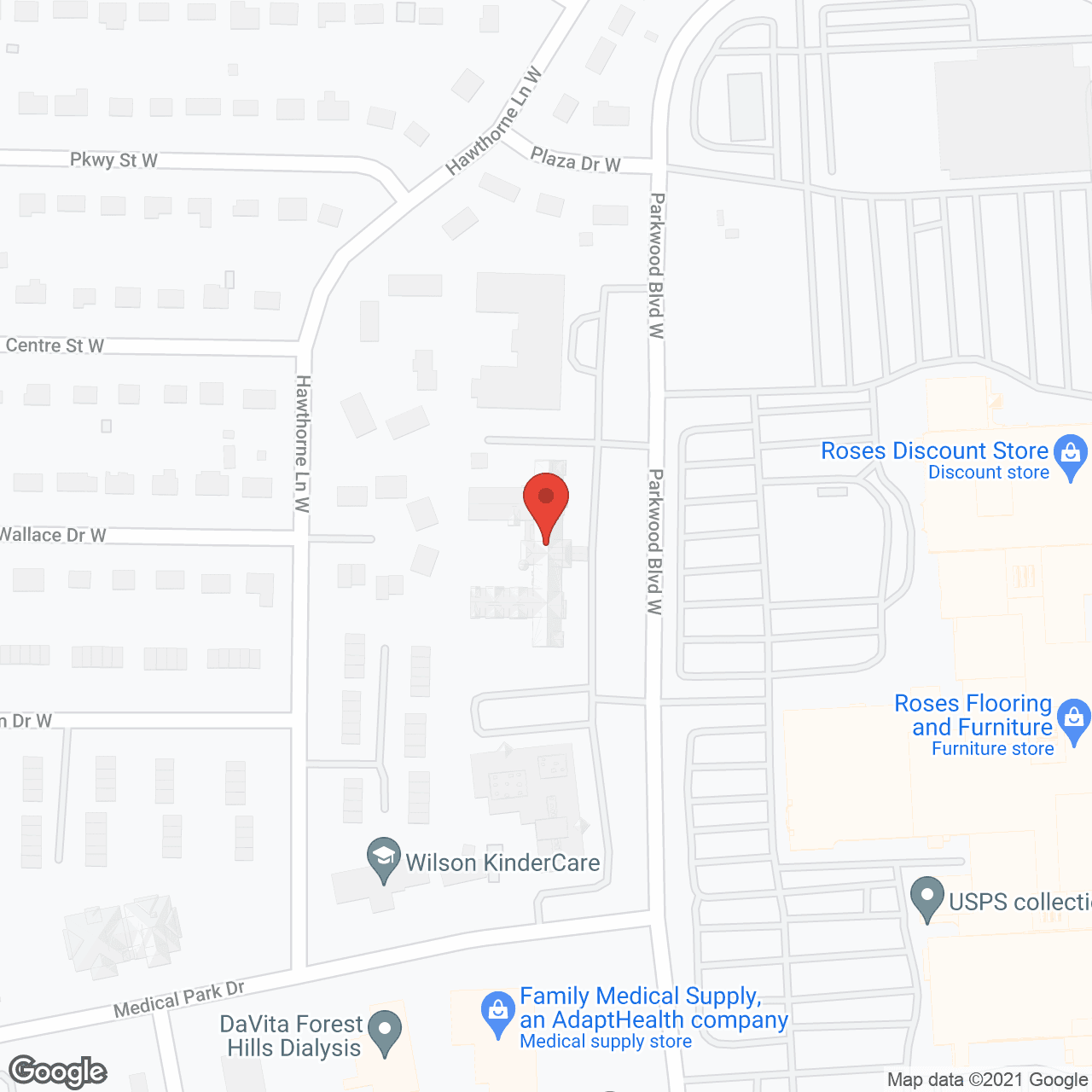 Parkwood Village and The Landing in google map