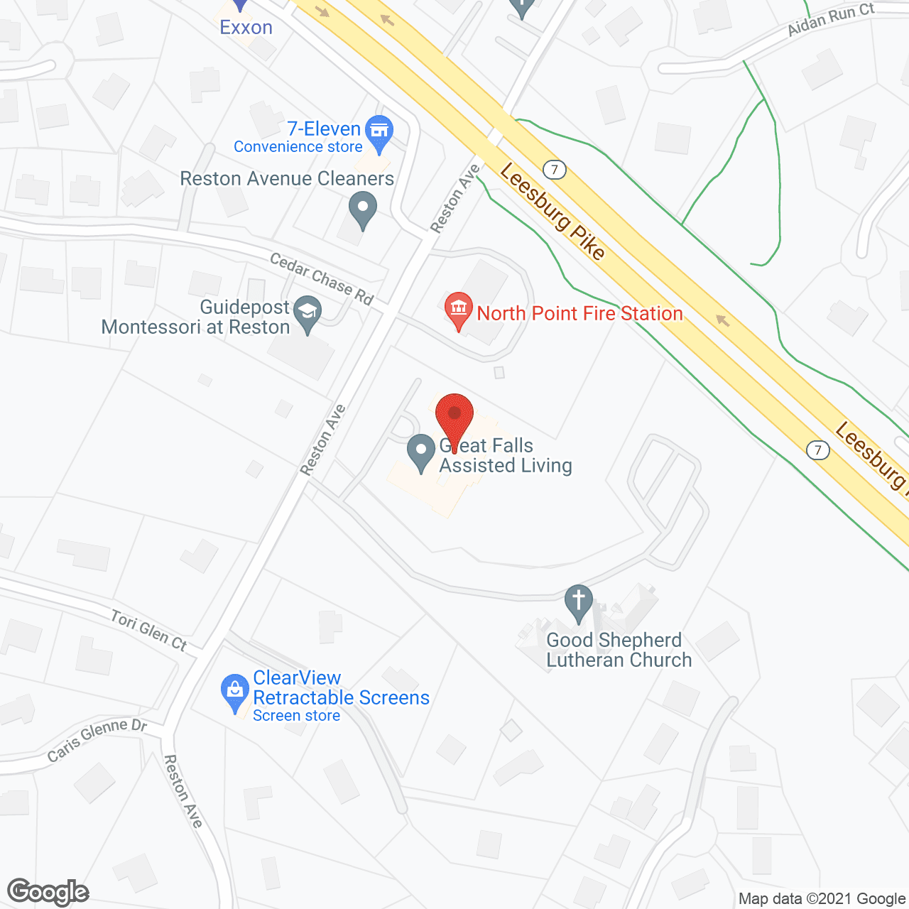 Great Falls Memory Care by Artis in google map