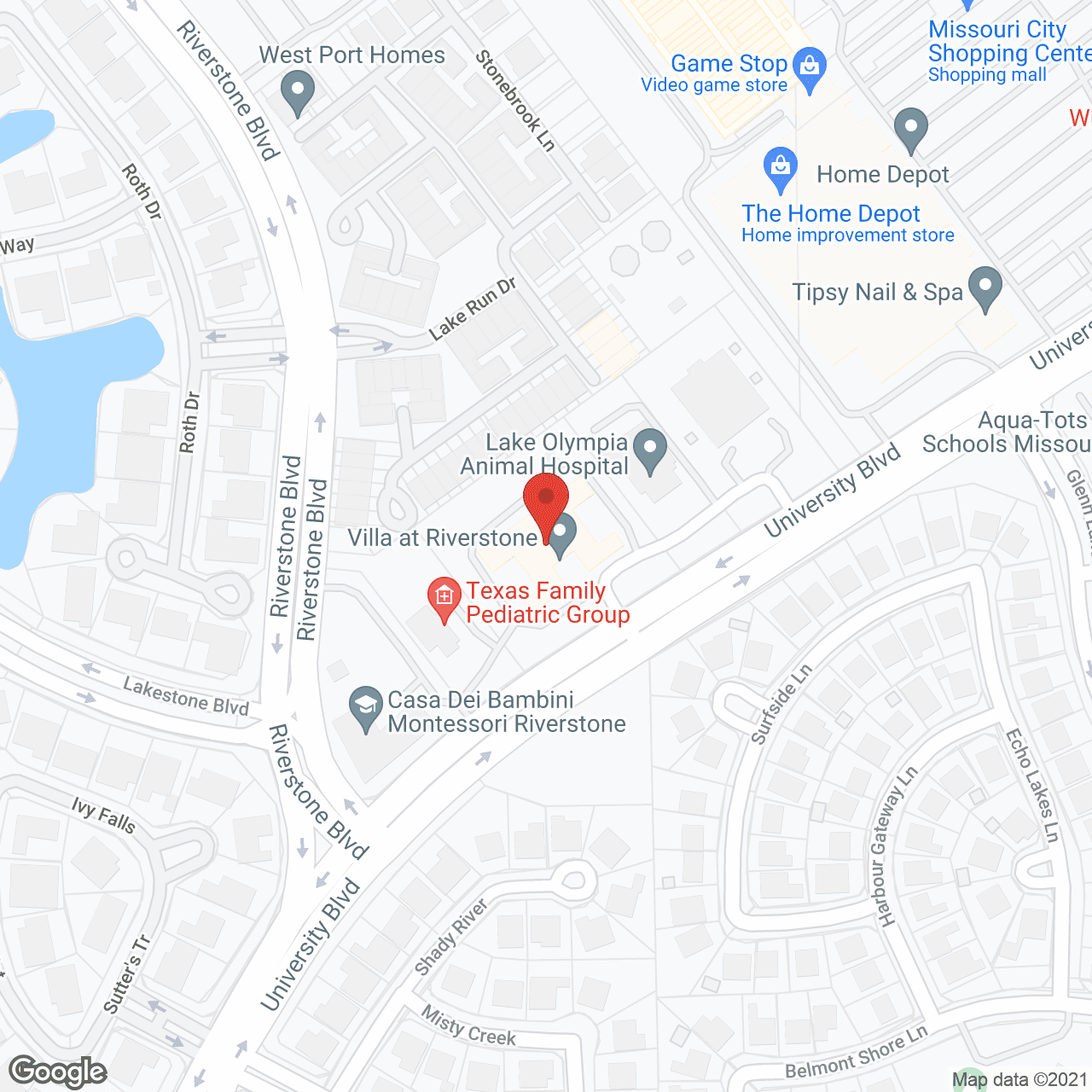 Riverstone Memory Center in google map