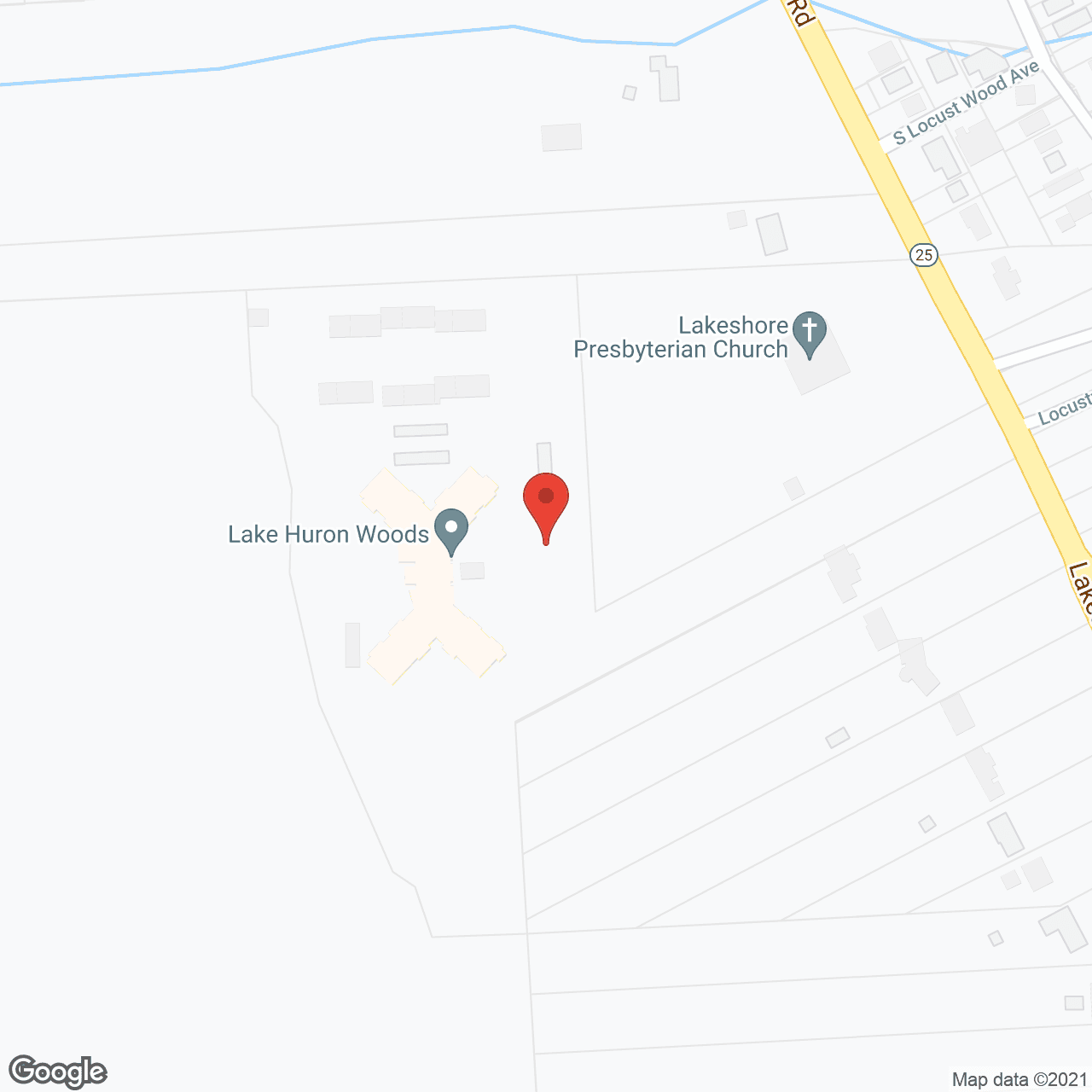 The Village of Lake Huron Woods in google map