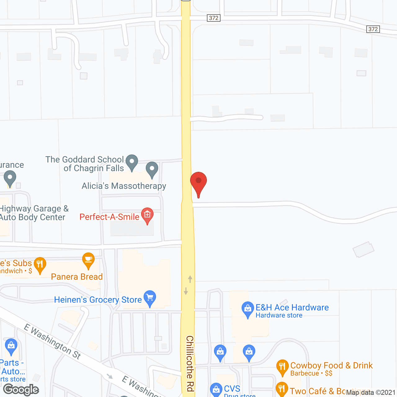 Eliza at Chagrin Falls in google map