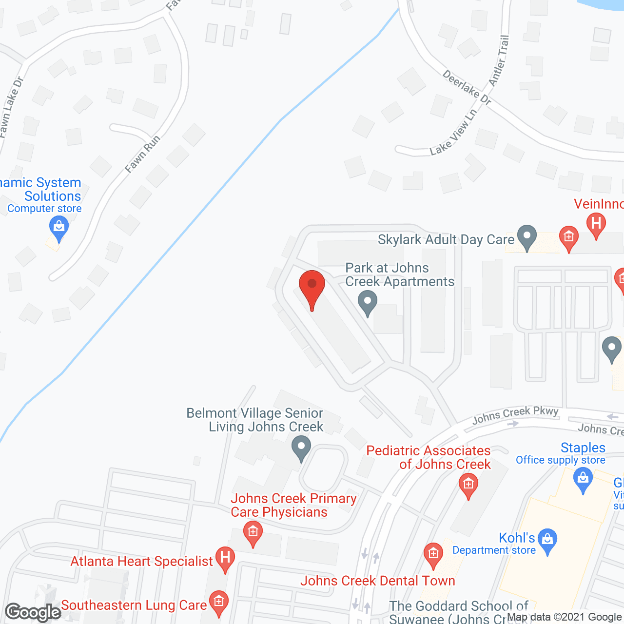 Park at Johns Creek 55+ Active Adult Living in google map