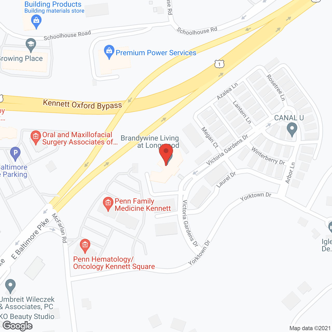 Brandywine Longwood by Monarch in google map