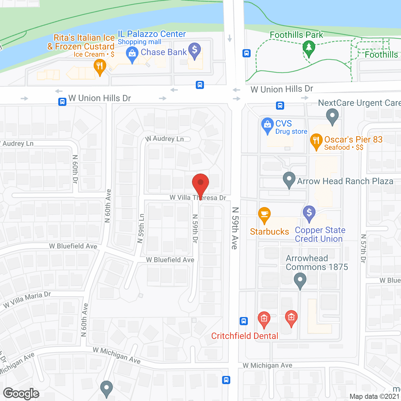 Golden Years Assisted Living in google map