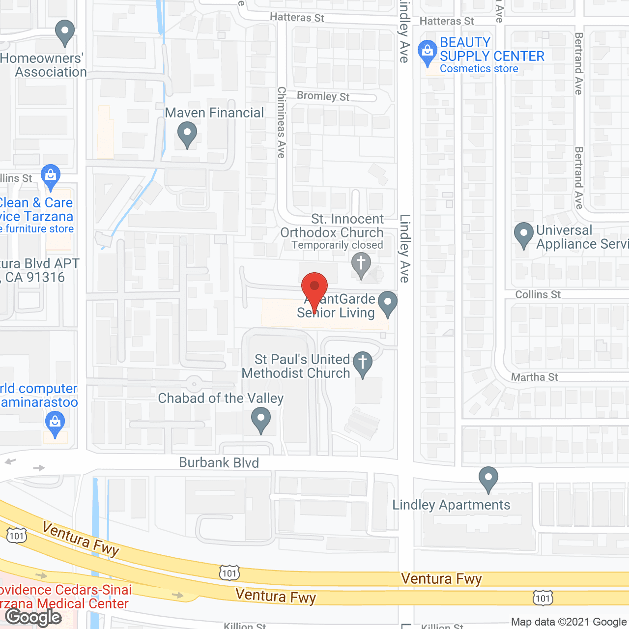 AvantGarde Senior Living in google map