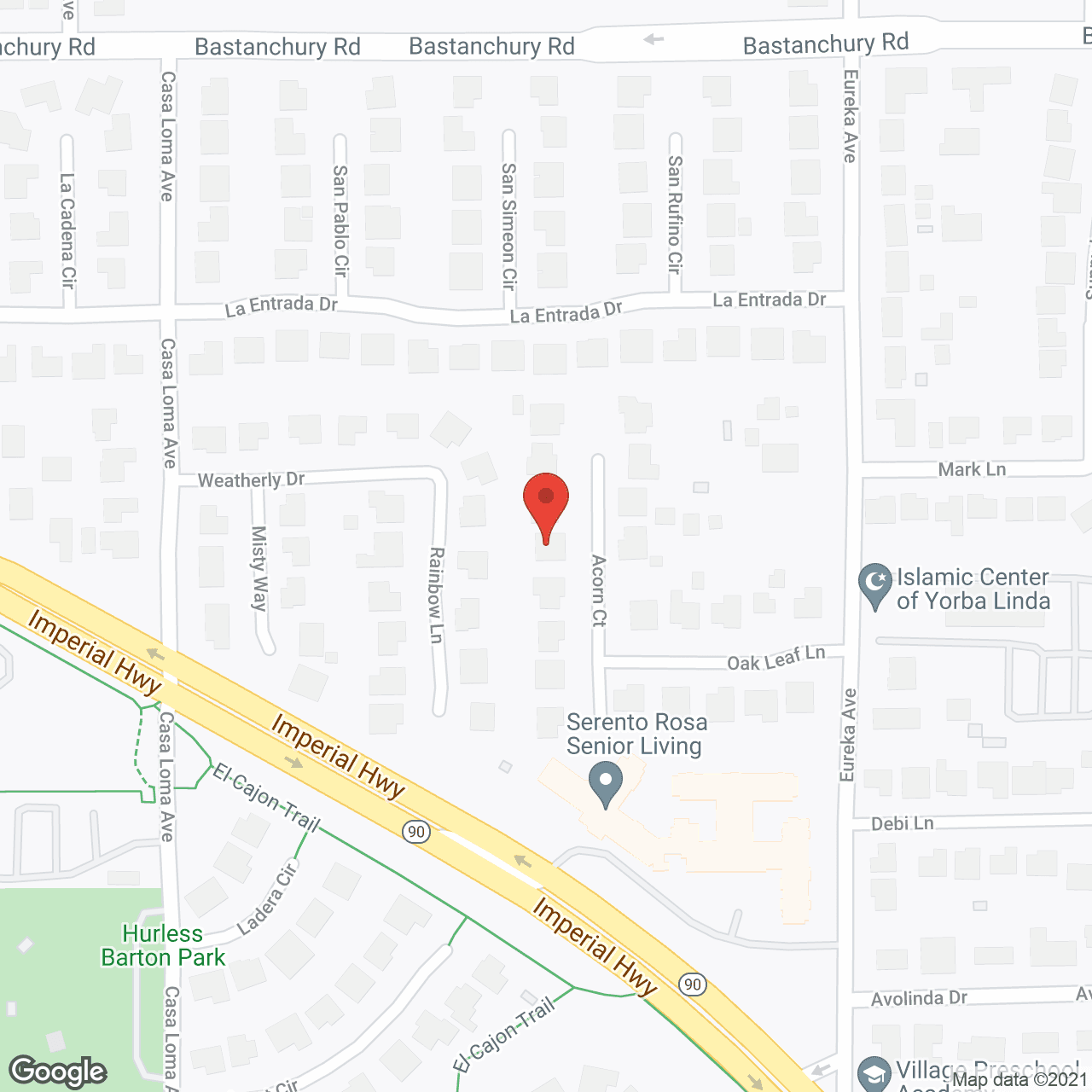 Yorba Linda Senior Care Inc in google map