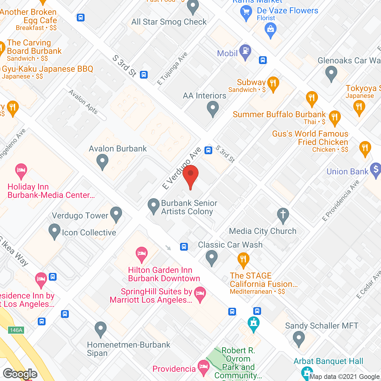 Burbank Senior Artists Colony in google map