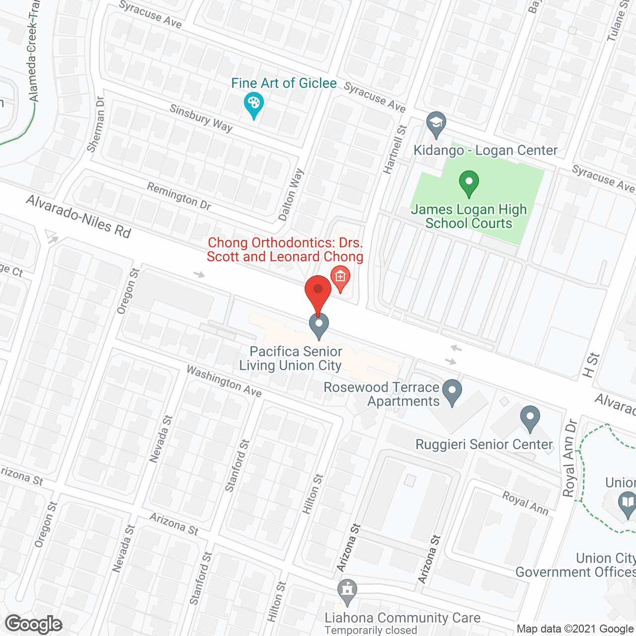 Alvarado Senior Living in google map