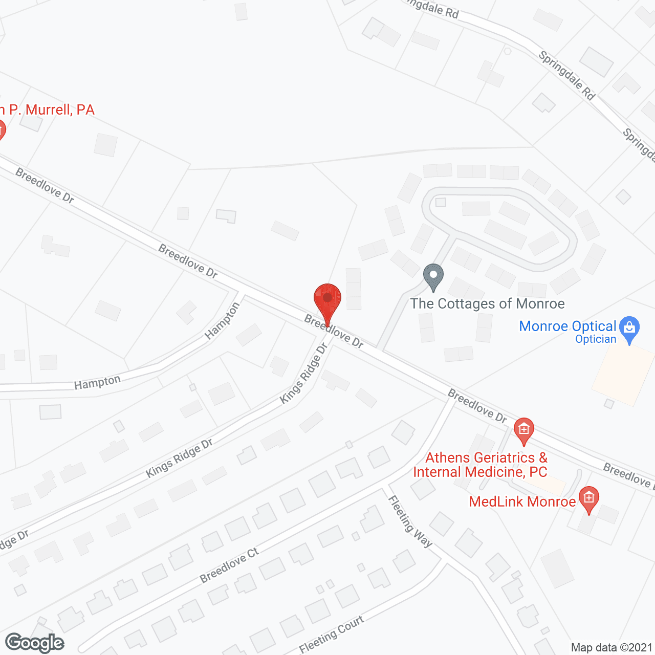 Cottages of Monroe in google map