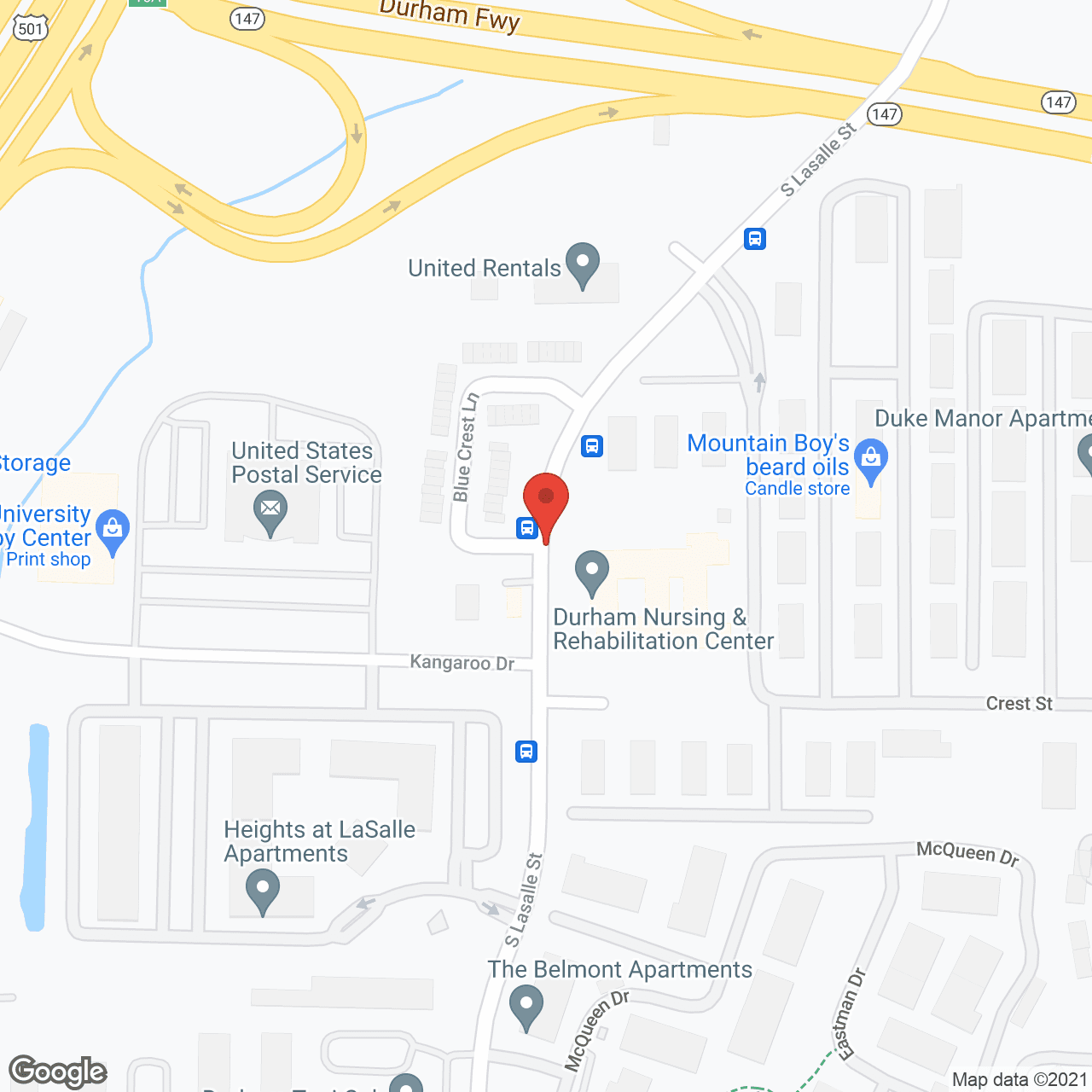 Durham Nursing and Rehabilitation in google map