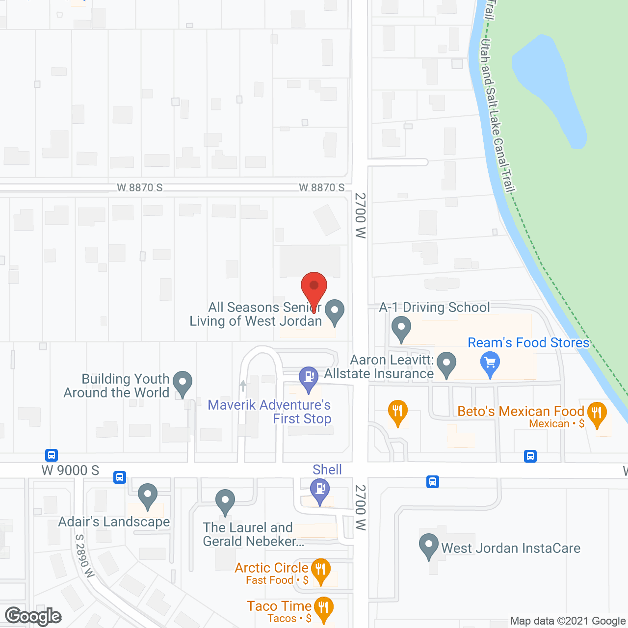 All Seasons Senior Living of West Jordan in google map