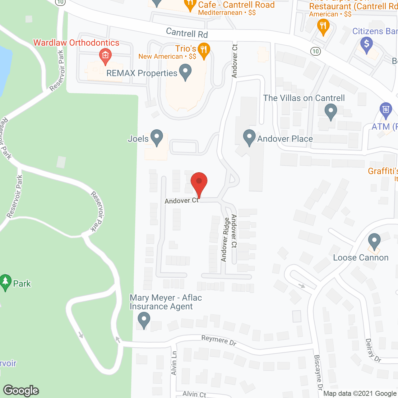 Holiday Andover Place in google map