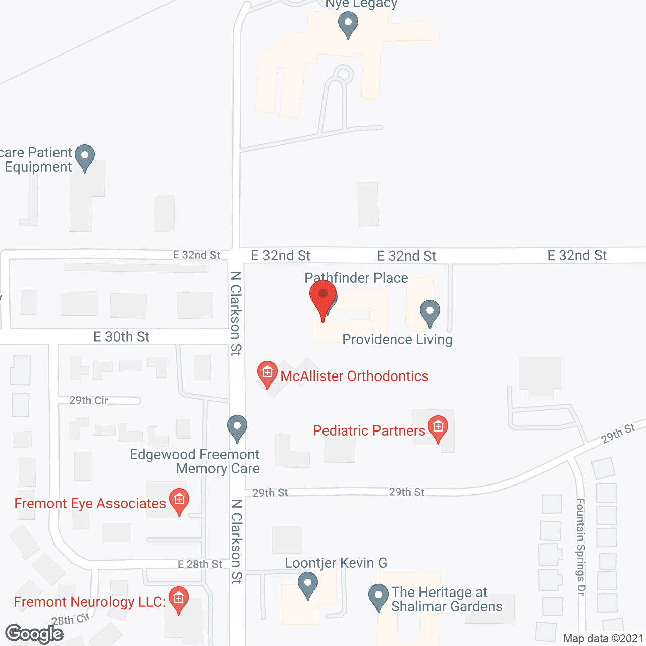 Pathfinder Senior Living in google map