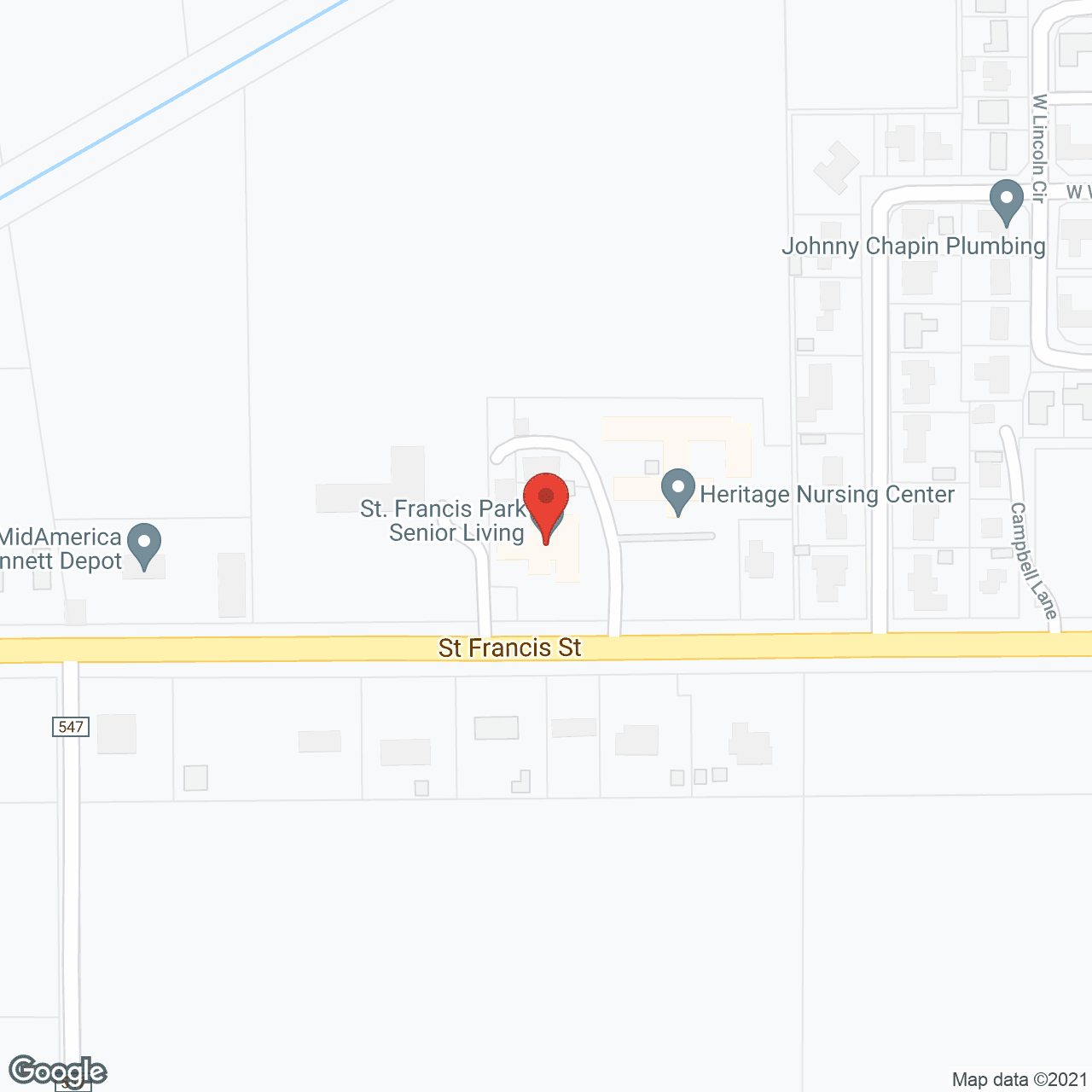 St Francis Park in google map