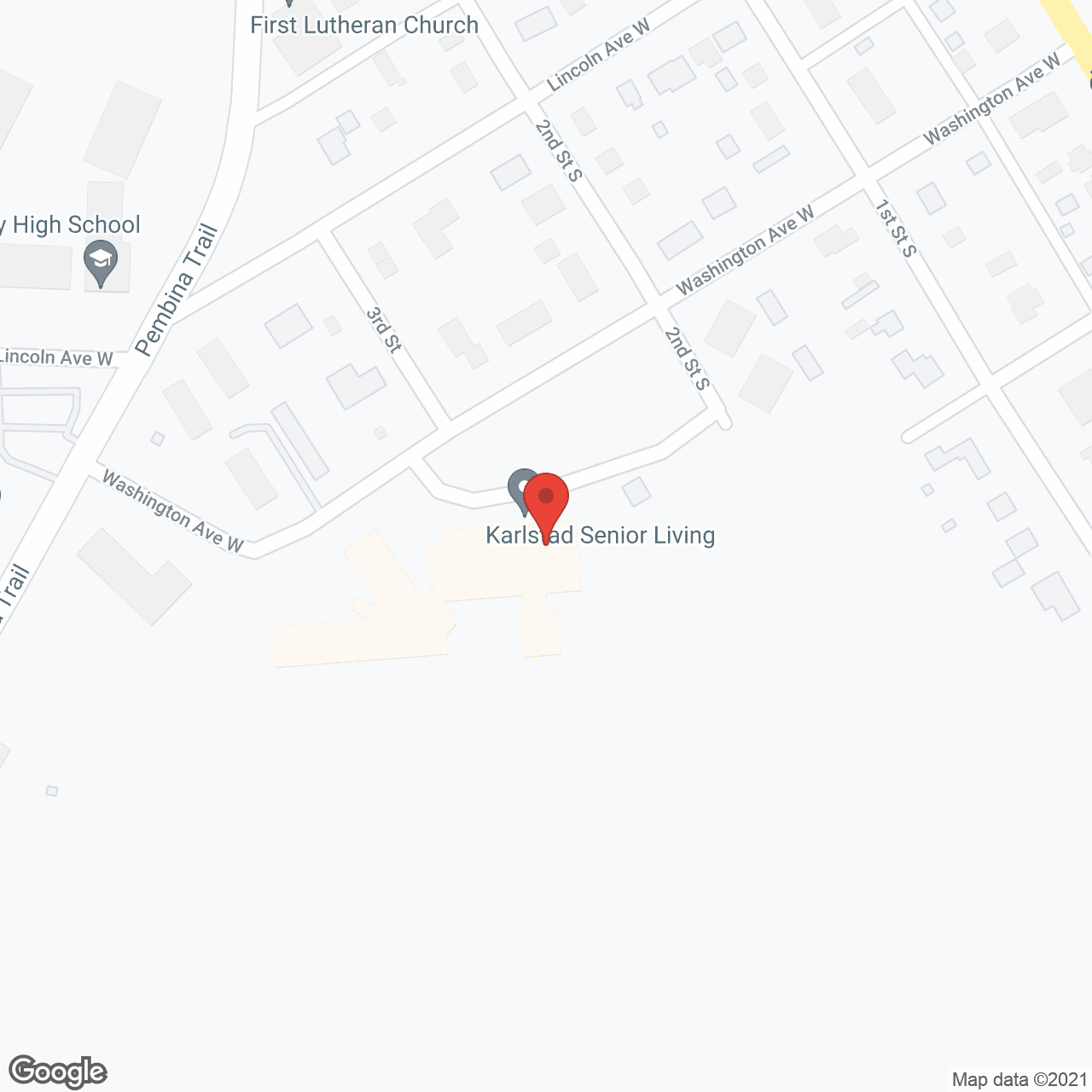 Karlstad Memorial Nursing Ctr in google map