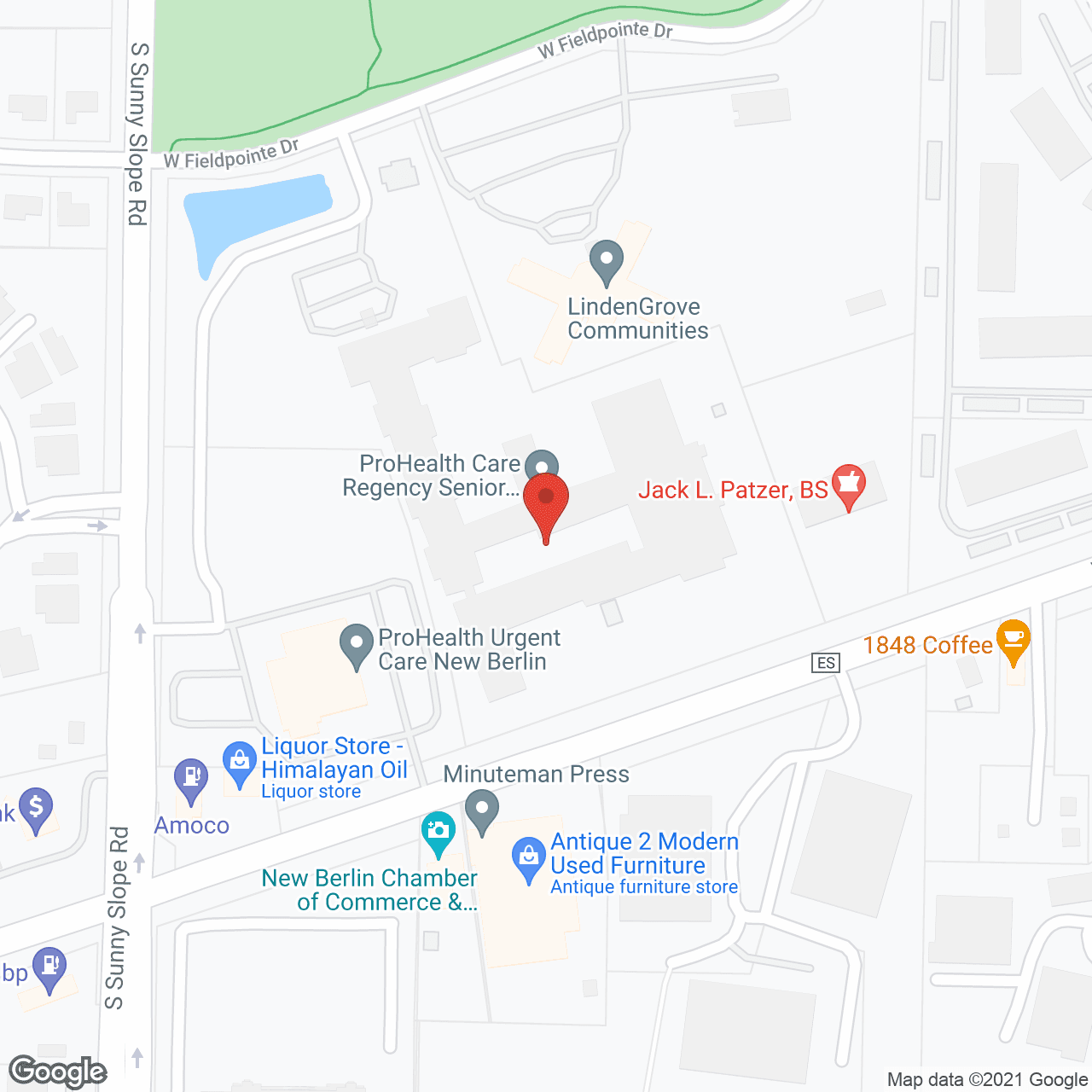 Regency New Berlin in google map