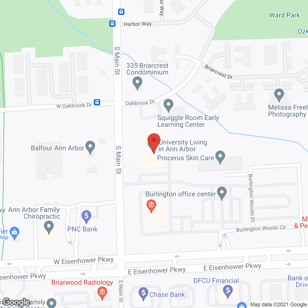 University Senior Living in google map