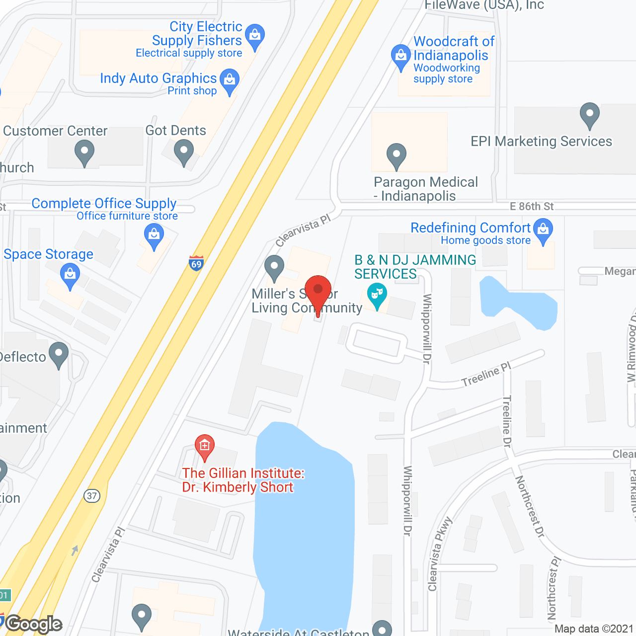 Miller's Senior Living-Castleton in google map