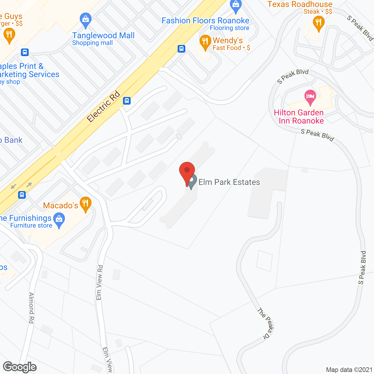 Elm Park Estates Sky Active Living in google map