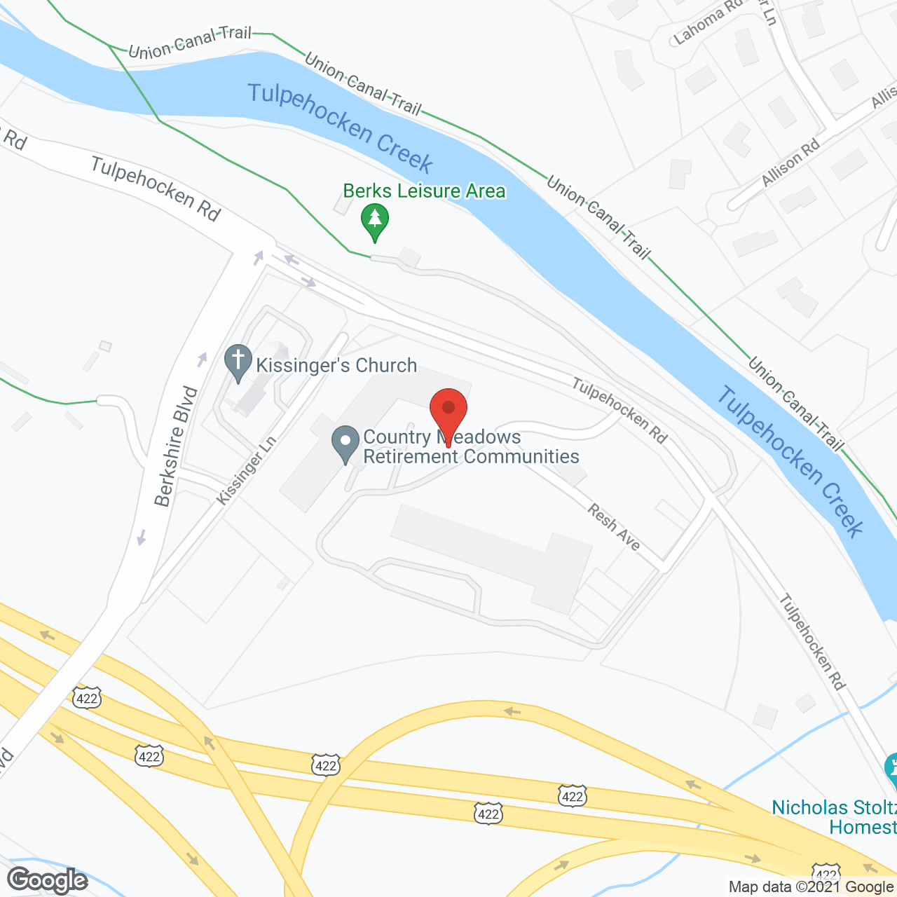 Country Meadows Of Wyomissing in google map