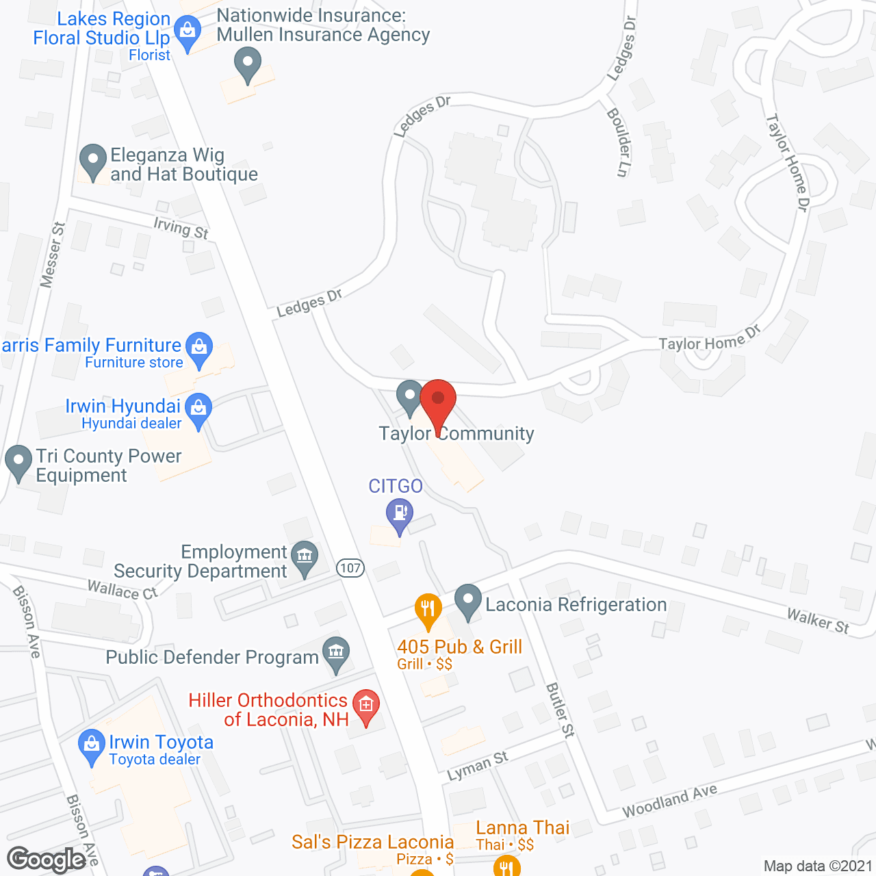 Taylor Community Laconia in google map