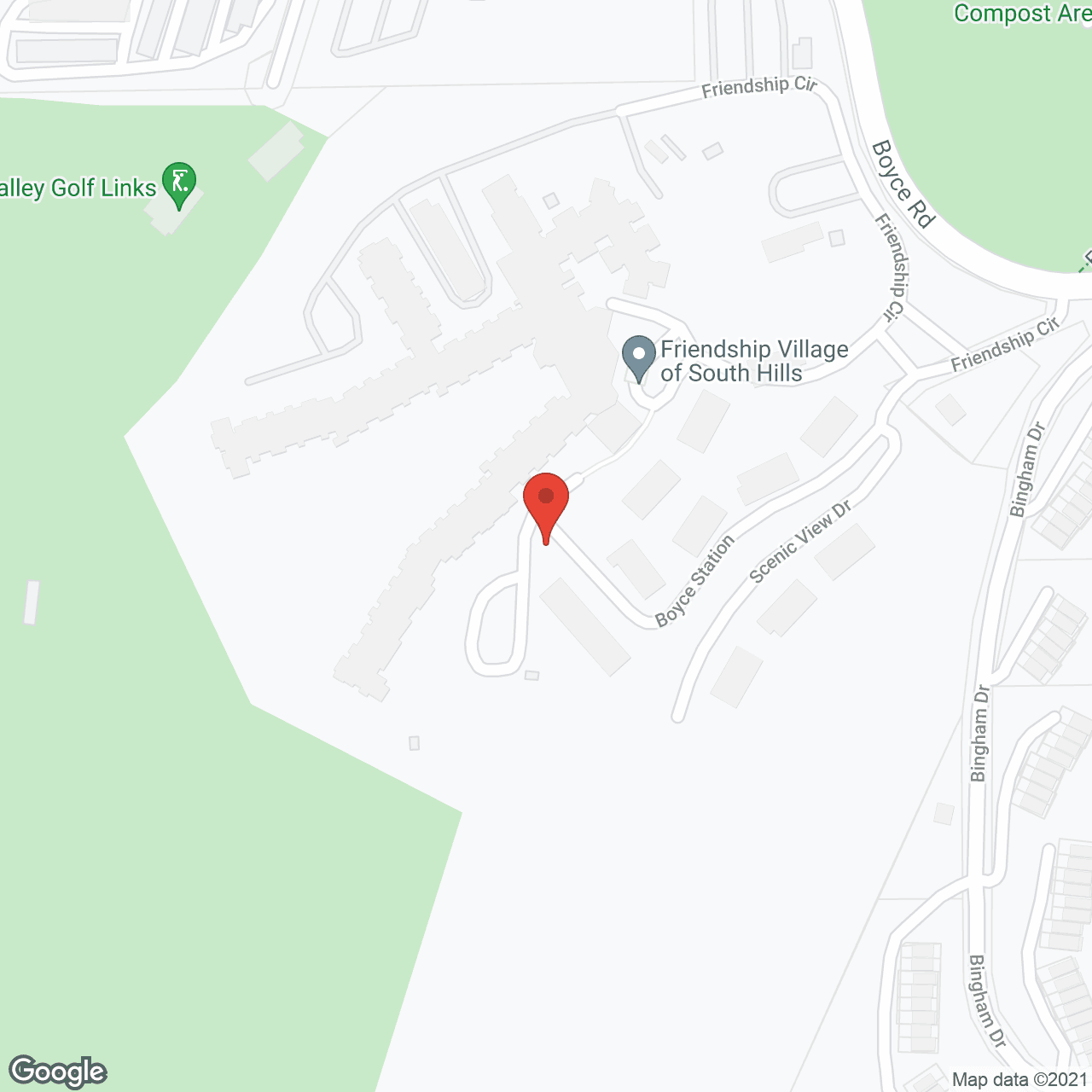 Friendship Village of South Hills a CCRC in google map
