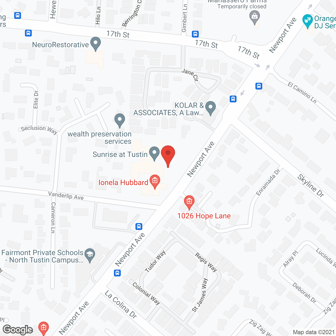 Ivy Park at Tustin in google map