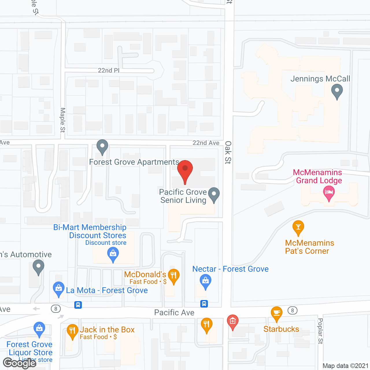 Pacific Grove Senior Living in google map