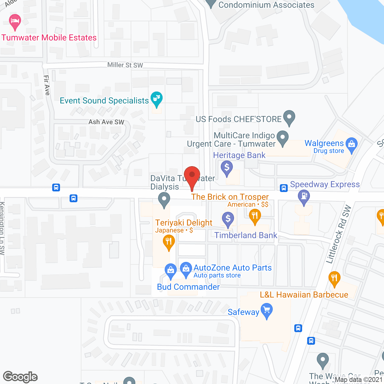 Olympics West Senior Living in google map