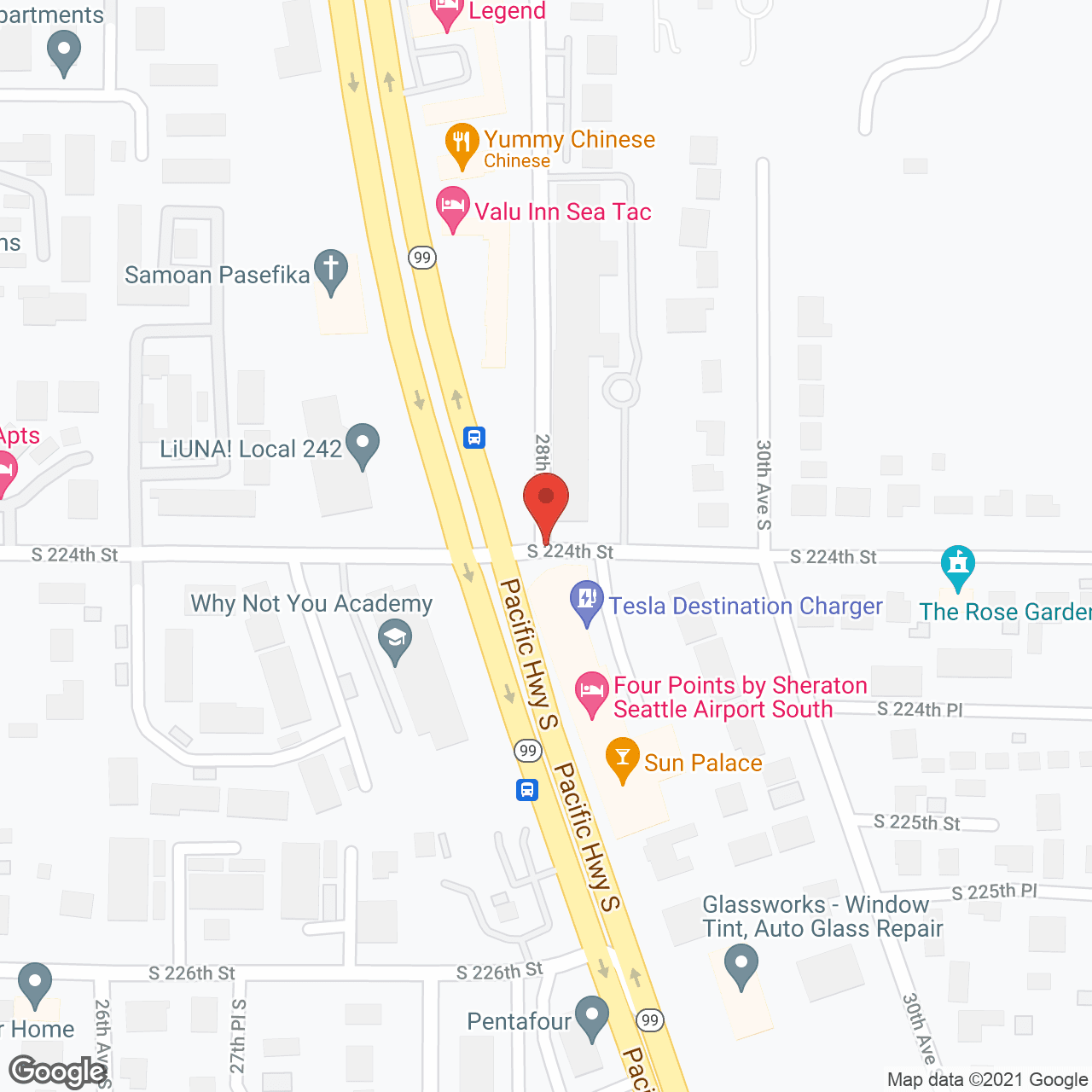 Stafford Healthcare - Sea Tac in google map