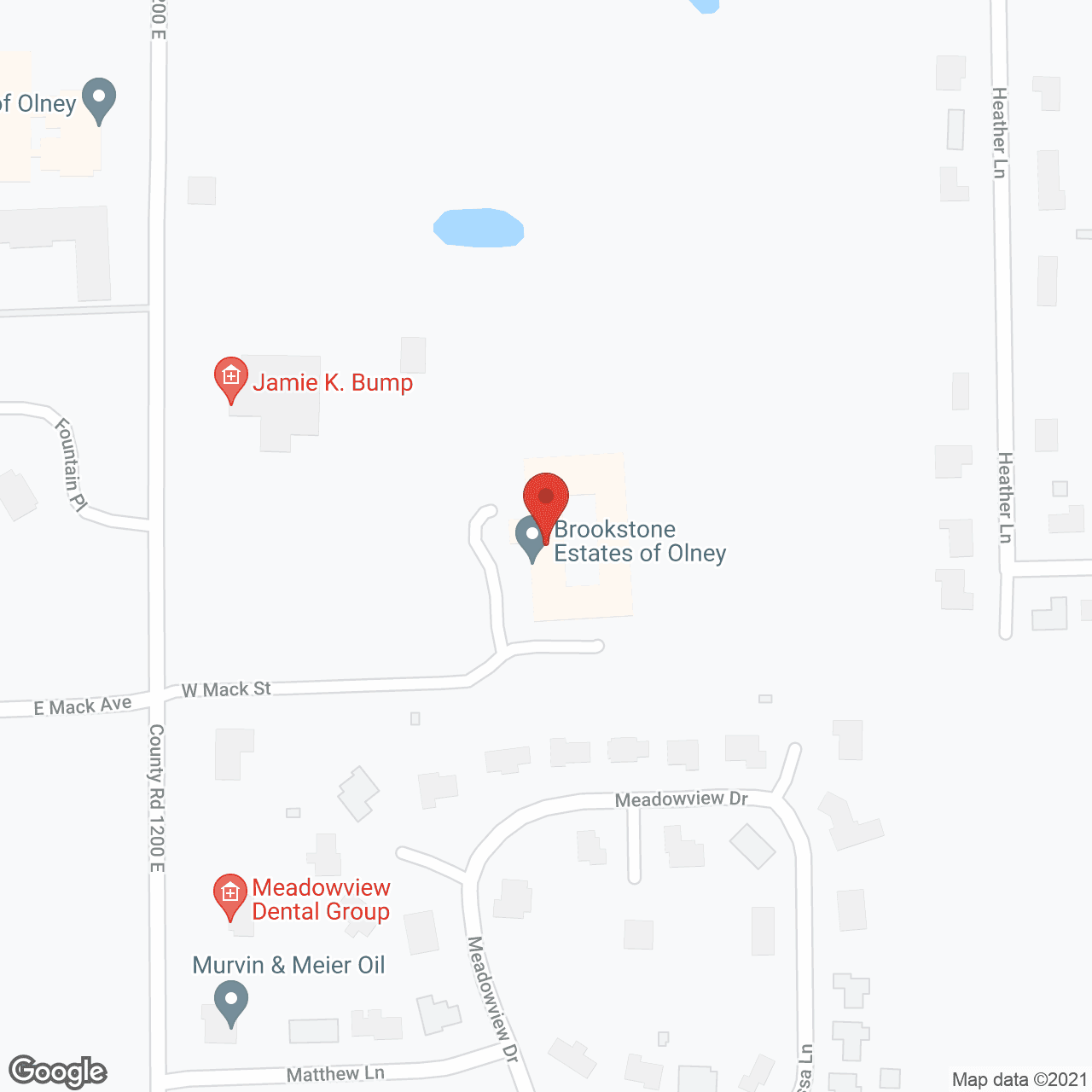 Brookstone Estates of Olney in google map