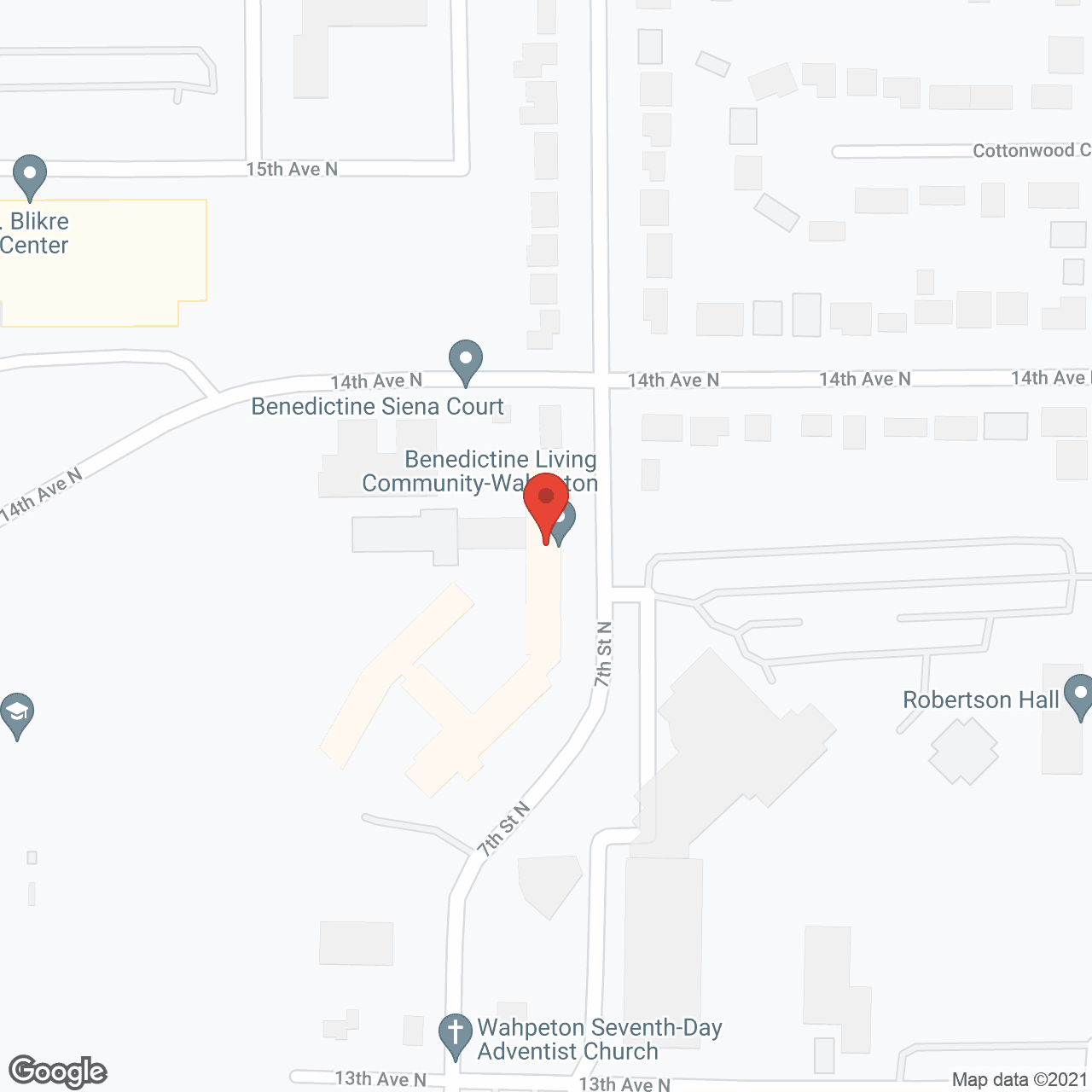 Benedictine Living Community Wahpeton in google map