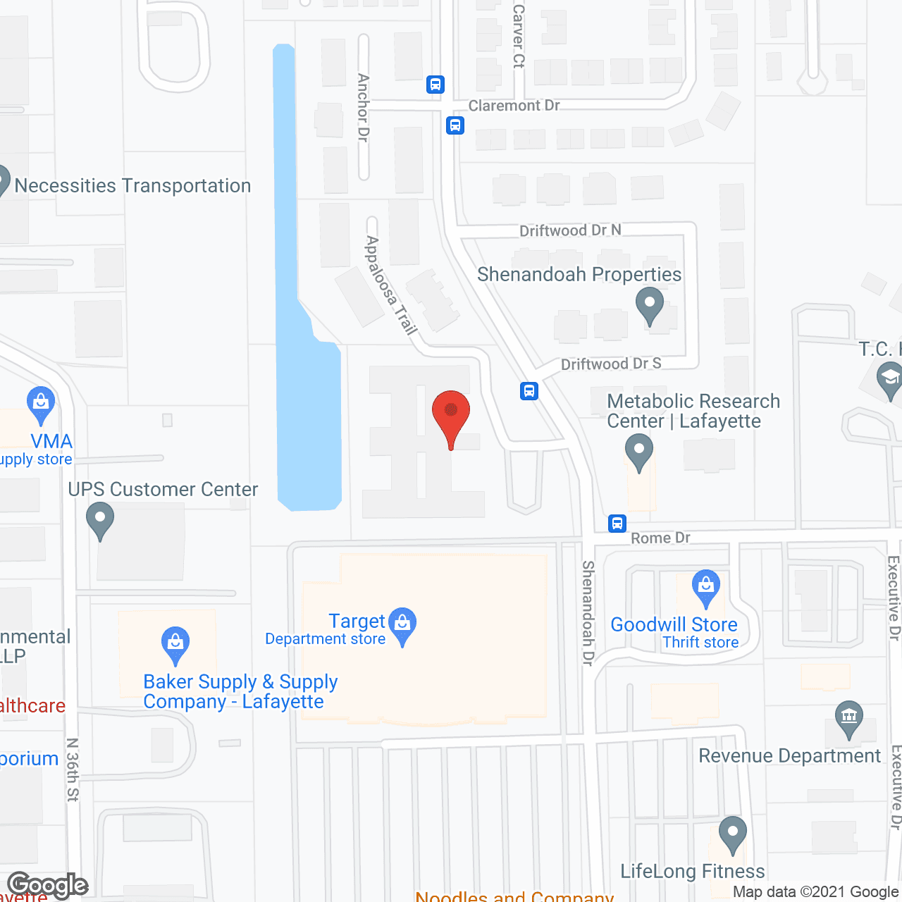 Traditions of Lafayette in google map