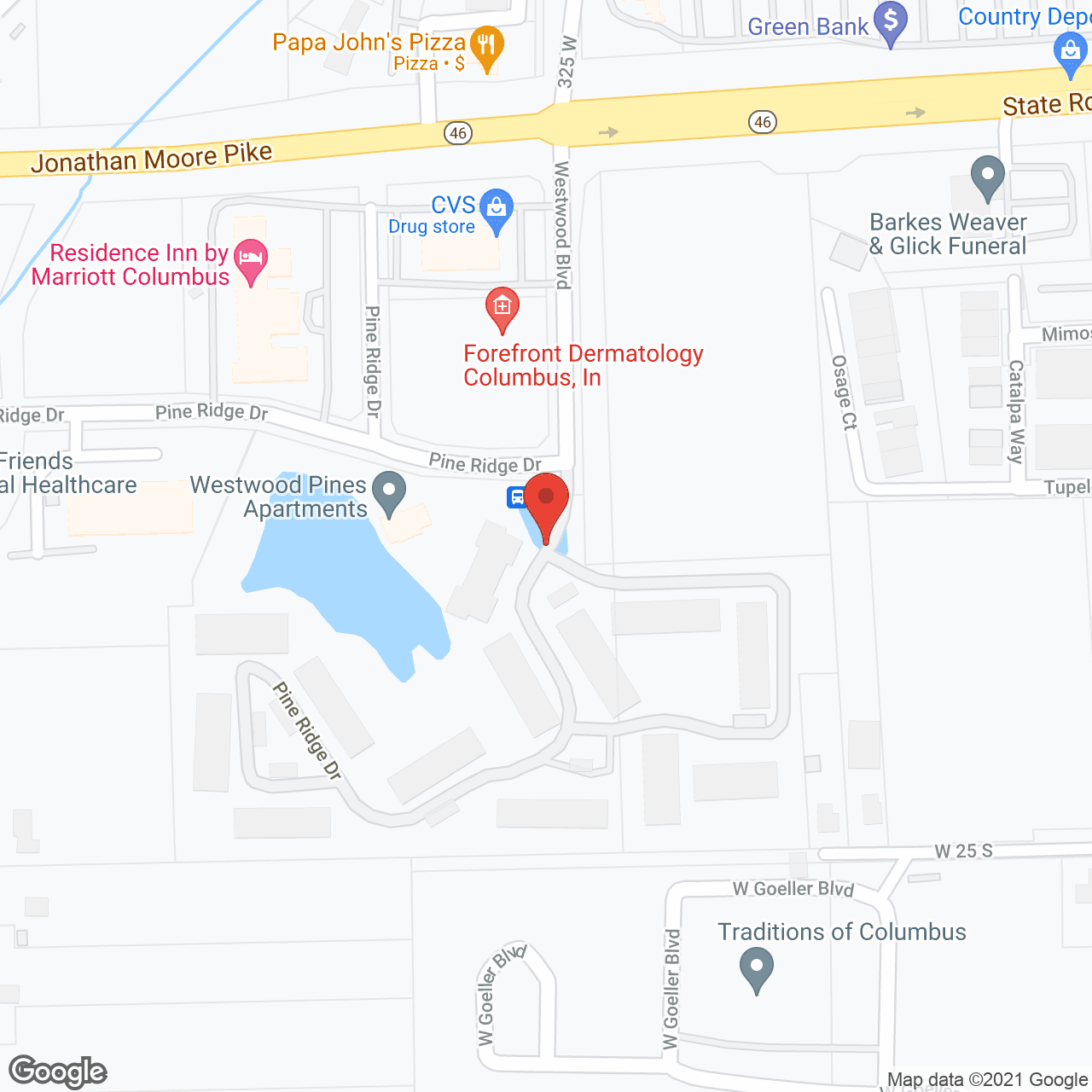 Greentree at Westwood Senior Living in google map