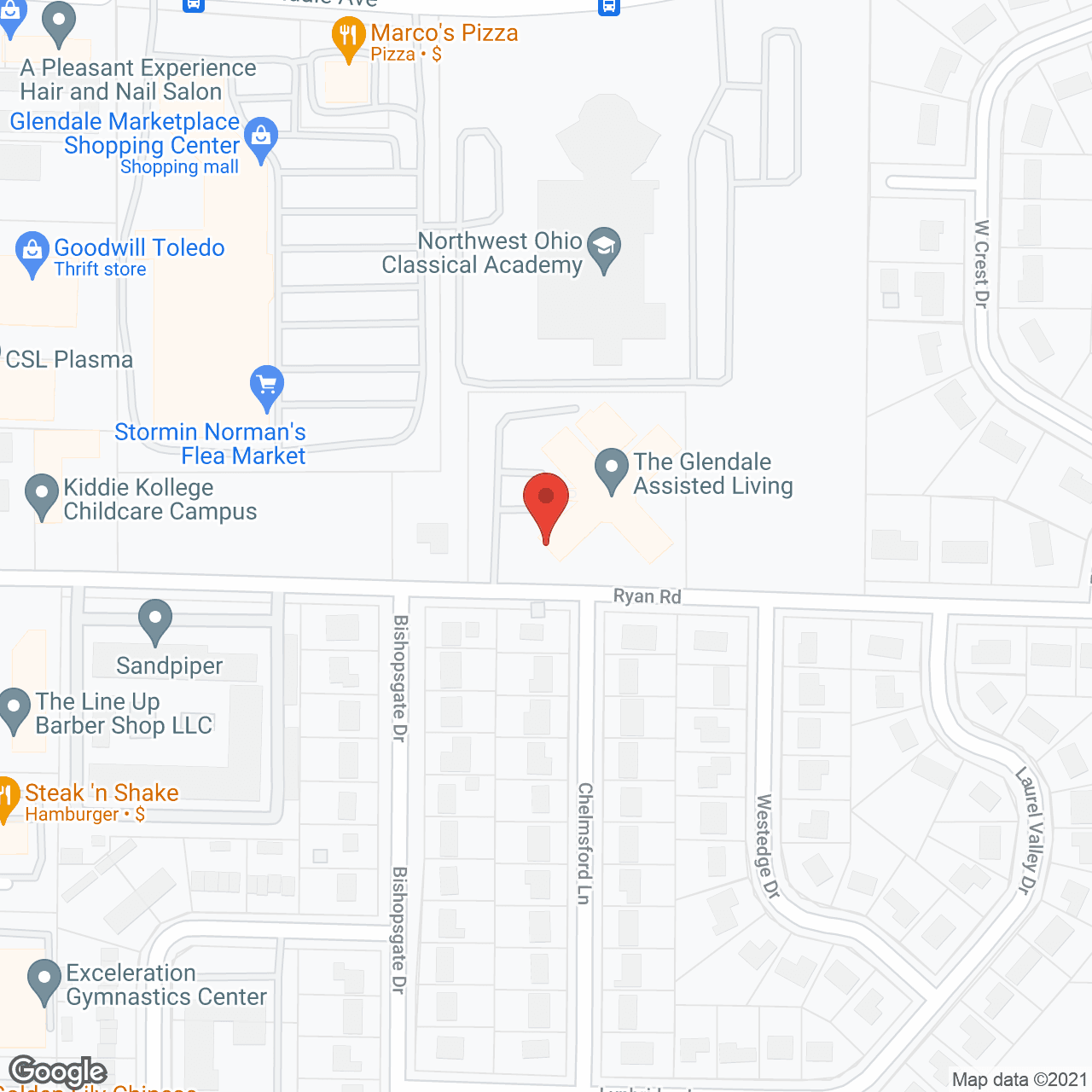 Aviva Glendale Assisted Living in google map